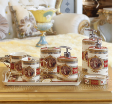 Load image into Gallery viewer, "Arna Lisa" Royal Collection - Luxury Bone China 8 Piece Bathroom Set - Gift Boxed
