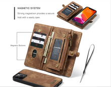 Load image into Gallery viewer, "Arna Lisa" Royal Collection - Designer Leather iPhone Case/Wallet 2 in 1 Magnetic iPhone 12-14
