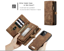 Load image into Gallery viewer, "Arna Lisa" Royal Collection - Designer Leather iPhone Case/Wallet 2 in 1 Magnetic iPhone 12-14
