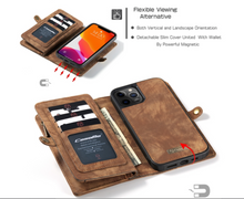 Load image into Gallery viewer, "Arna Lisa" Royal Collection - Designer Leather iPhone Case/Wallet 2 in 1 Magnetic iPhone 12-14
