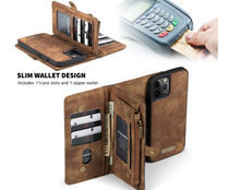 Load image into Gallery viewer, "Arna Lisa" Royal Collection - Designer Leather iPhone Case/Wallet 2 in 1 Magnetic iPhone 11 Pro Max/iPhone 11 Pro/iPhone 11
