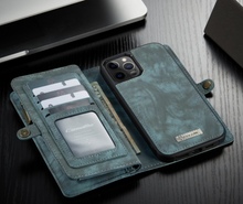 Load image into Gallery viewer, "Arna Lisa" Royal Collection - Designer Leather iPhone Case/Wallet 2 in 1 Magnetic iPhone 12-14

