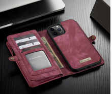 Load image into Gallery viewer, "Arna Lisa" Royal Collection - Designer Leather iPhone Case/Wallet 2 in 1 Magnetic iPhone 12-14
