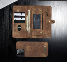 Load image into Gallery viewer, "Arna Lisa" Royal Collection - Designer Leather iPhone Case/Wallet 2 in 1 Magnetic iPhone 12-14
