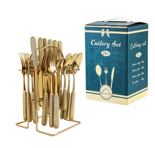 Load image into Gallery viewer, "Arna Lisa" Royal Collection - Luxury 24 Piece Cutlery Set + Boxed - Many Styles &amp; Colours

