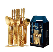 Load image into Gallery viewer, "Arna Lisa" Royal Collection - Luxury 24 Piece Cutlery Set + Boxed - Many Styles &amp; Colours
