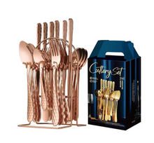 Load image into Gallery viewer, "Arna Lisa" Royal Collection - Luxury 24 Piece Cutlery Set + Boxed - Many Styles &amp; Colours
