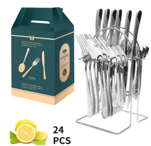 Load image into Gallery viewer, "Arna Lisa" Royal Collection - Luxury 24 Piece Cutlery Set + Boxed - Many Styles &amp; Colours
