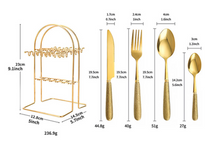Load image into Gallery viewer, "Arna Lisa" Royal Collection - Luxury 24 Piece Cutlery Set + Boxed - Many Styles &amp; Colours
