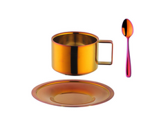 Load image into Gallery viewer, "Arna Lisa" Royal Collection - Luxury Stainless Steel Cup + Saucer + Spoon x 6 Sets

