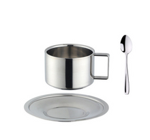 Load image into Gallery viewer, "Arna Lisa" Royal Collection - Luxury Stainless Steel Cup + Saucer + Spoon (Camping Quality)
