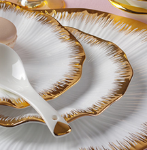 Load image into Gallery viewer, "Arna Lisa" Royal Collection - Luxury 60 Piece Ceramic Dinnerware for 6 - Silver/White, Gold/White
