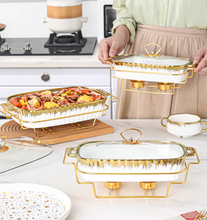 Load image into Gallery viewer, "Arna Lisa" Royal Collection - Luxury Stock Pot + Cover, Casserole Pot Set + Rack - Medium
