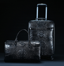 Load image into Gallery viewer, Crocodile Genuine Leather 2 Piece Luggage Set - Brown or Black - Many Styles 20"

