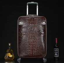 Load image into Gallery viewer, Crocodile Genuine Leather 2 Piece Luggage Set - Brown or Black - Many Styles 20"
