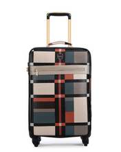 Load image into Gallery viewer, Top Quality Designer Material &amp; Leather 2 Piece Rolling Luggage Set - Many Sizes
