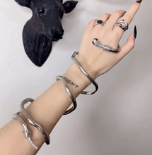 Load image into Gallery viewer, Multilayer Metal Alloy Gold Black Bendy Snake Necklace Bracelet Chunky

