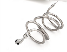 Load image into Gallery viewer, Multilayer Metal Alloy Gold Black Bendy Snake Necklace Bracelet Chunky

