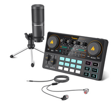 Load image into Gallery viewer, MAONO Sound Card Audio Interface CASTER LITE AM200-S1 All-in-on Condenser Microphone Mixer Kit for Live Streaming Podcasting
