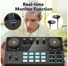 Load image into Gallery viewer, MAONO Sound Card Audio Interface CASTER LITE AM200-S1 All-in-on Condenser Microphone Mixer Kit for Live Streaming Podcasting
