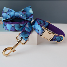 Load image into Gallery viewer, Luxury Pet Leash Engraved Name ID Tag + Collar + Bow - Free Engraving Personalise (all Sizes) + Many Styles/Colours
