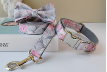 Load image into Gallery viewer, Luxury Pet Leash Engraved Name ID Tag + Collar + Bow - Free Engraving Personalise (all Sizes) + Many Styles/Colours
