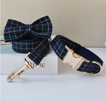 Load image into Gallery viewer, Luxury Pet Leash Engraved Name ID Tag + Collar + Bow - Free Engraving Personalise (all Sizes) + Many Styles/Colours
