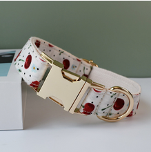 Load image into Gallery viewer, Luxury Pet Leash Engraved Name ID Tag + Collar + Bow - Free Engraving Personalise (all Sizes)
