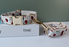 Load image into Gallery viewer, Luxury Pet Leash Engraved Name ID Tag + Collar + Bow - Free Engraving Personalise (all Sizes)
