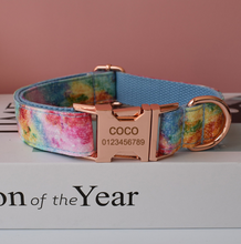 Load image into Gallery viewer, Luxury Pet Leash Engraved Name ID Tag + Collar + Bow - Free Engraving Personalise (all Sizes)
