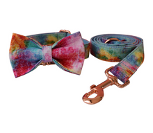 Load image into Gallery viewer, Luxury Pet Leash Engraved Name ID Tag + Collar + Bow - Free Engraving Personalise (all Sizes)
