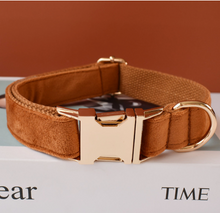 Load image into Gallery viewer, Luxury Pet Leash Engraved Name ID Tag + Collar + Bow - Free Engraving Personalise (all Sizes)
