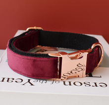 Load image into Gallery viewer, Luxury Pet Leash Engraved Name ID Tag + Collar + Bow - Free Engraving Personalise (all Sizes)
