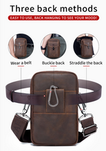 Load image into Gallery viewer, "Legend Collection" - Designer Cowhide/Horse Leather Phone Bag - Black or Coffee
