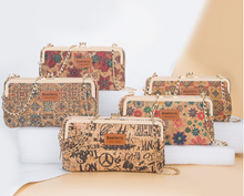 Load image into Gallery viewer, "Arna Lisa" Collection - Designer Vintage Dutch Woodgrain Classic Wallet Purse Phone Bag + Chain
