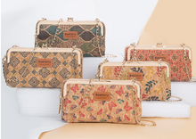 Load image into Gallery viewer, "Arna Lisa" Collection - Designer Vintage Dutch Woodgrain Classic Wallet Purse Phone Bag + Chain
