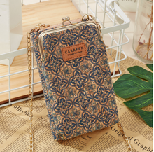 Load image into Gallery viewer, "Arna Lisa" Collection - Designer Vintage Dutch Woodgrain Shoulder Purse Phone Bag + Chain
