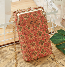 Load image into Gallery viewer, "Arna Lisa" Collection - Designer Vintage Dutch Woodgrain Shoulder Purse Phone Bag + Chain
