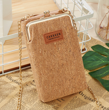 Load image into Gallery viewer, "Arna Lisa" Collection - Designer Vintage Dutch Woodgrain Shoulder Purse Phone Bag + Chain
