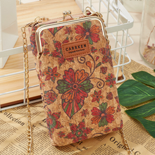 Load image into Gallery viewer, "Arna Lisa" Collection - Designer Vintage Dutch Woodgrain Shoulder Purse Phone Bag + Chain
