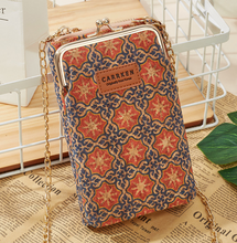 Load image into Gallery viewer, "Arna Lisa" Collection - Designer Vintage Dutch Woodgrain Shoulder Purse Phone Bag + Chain
