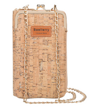 Load image into Gallery viewer, "Arna Lisa" Collection - Designer Vintage Dutch Woodgrain Shoulder Purse Phone Bag + Chain
