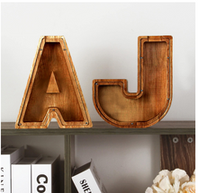Load image into Gallery viewer, Child's Room - Piggy Bank Letters Alphabet - Wooden Name Art (8 Letters to Customise Name) Wall Feature or Book Shelf
