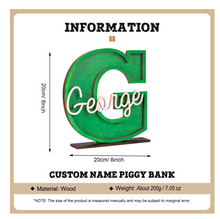 Load image into Gallery viewer, Child's Room - Piggy Bank Letters Alphabet/Name - Wooden Name Art - Customise Name) Wall Feature or Book Shelf
