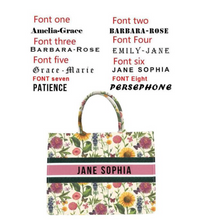 Load image into Gallery viewer, "Arna Lisa" Collection - Designer Tote Bag + Customised Name (Many Styles)
