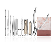 Load image into Gallery viewer, "Arna's" Royal Collection - German Manicure Pedicure Set - Stainless Steel Professional Travel  Kit
