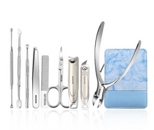 Load image into Gallery viewer, "Arna's" Royal Collection - German Manicure Pedicure Set - Stainless Steel Professional Travel  Kit
