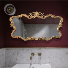 Load image into Gallery viewer, European Vintage Mirror Gold Border Large Bathroom Mirror Antique Aesthetic - Many Sizes
