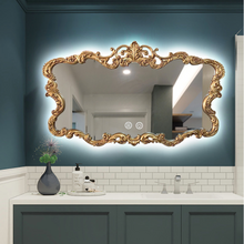 Load image into Gallery viewer, European Vintage Mirror Gold Border Large Bathroom Mirror Antique Aesthetic - Many Sizes
