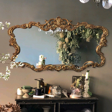 Load image into Gallery viewer, European Vintage Mirror Gold Border Large Bathroom Mirror Antique Aesthetic - Many Sizes
